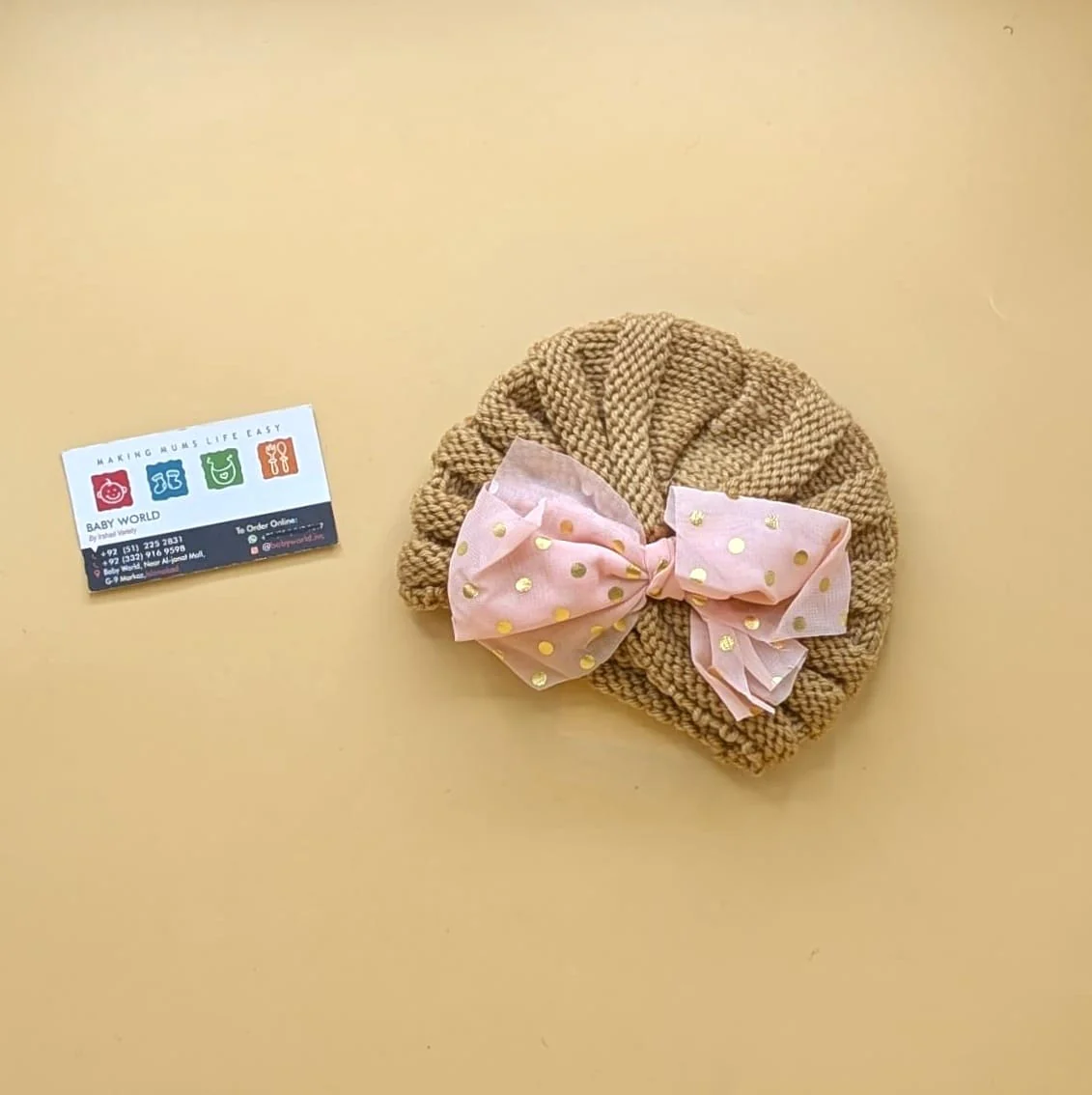 Baby Wool Cap - Bow/Dots - Winter - Image 7