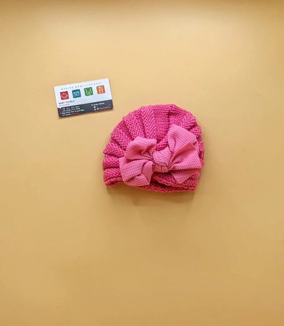 Baby Wool Cap - Bow Large - Winter - Image 11