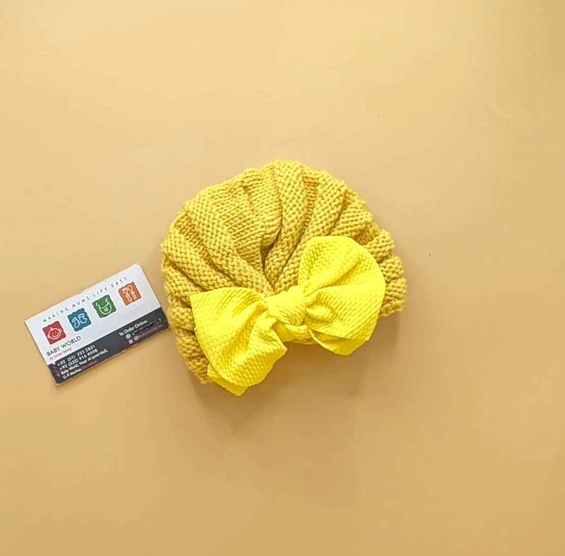Baby Wool Cap - Bow Large - Winter - Image 7