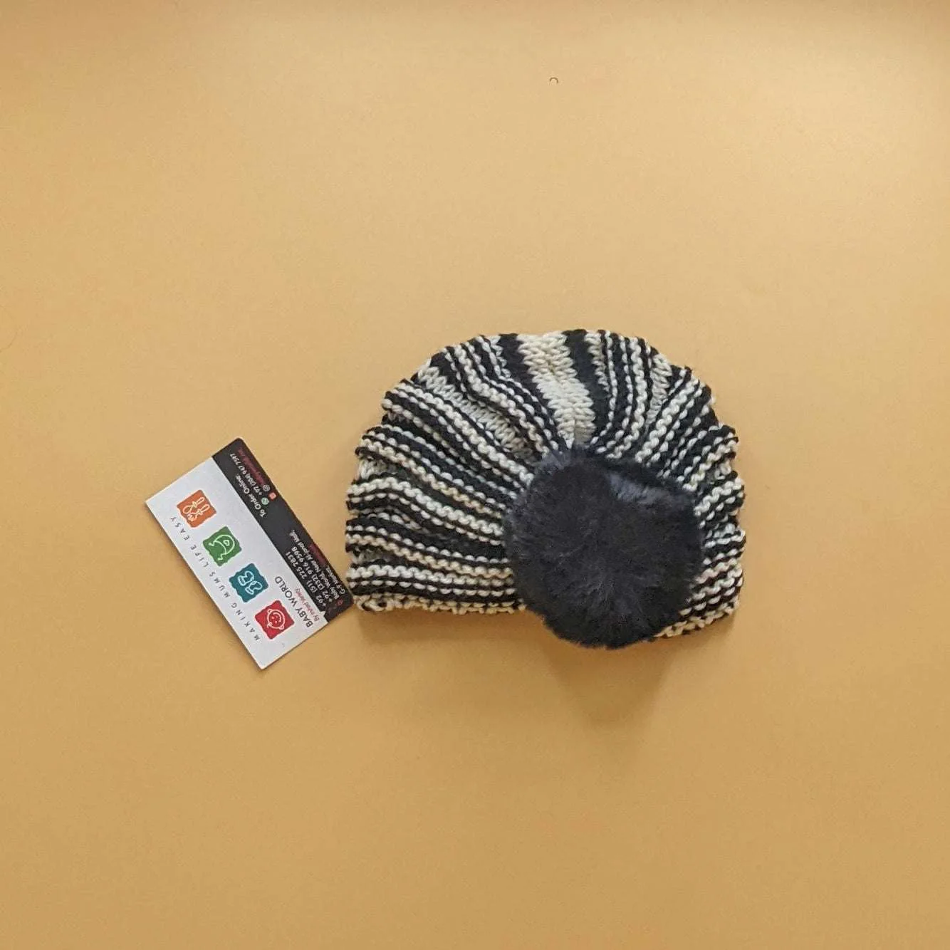 Baby Wool Cap - Pom/Line - Winter - Image 10