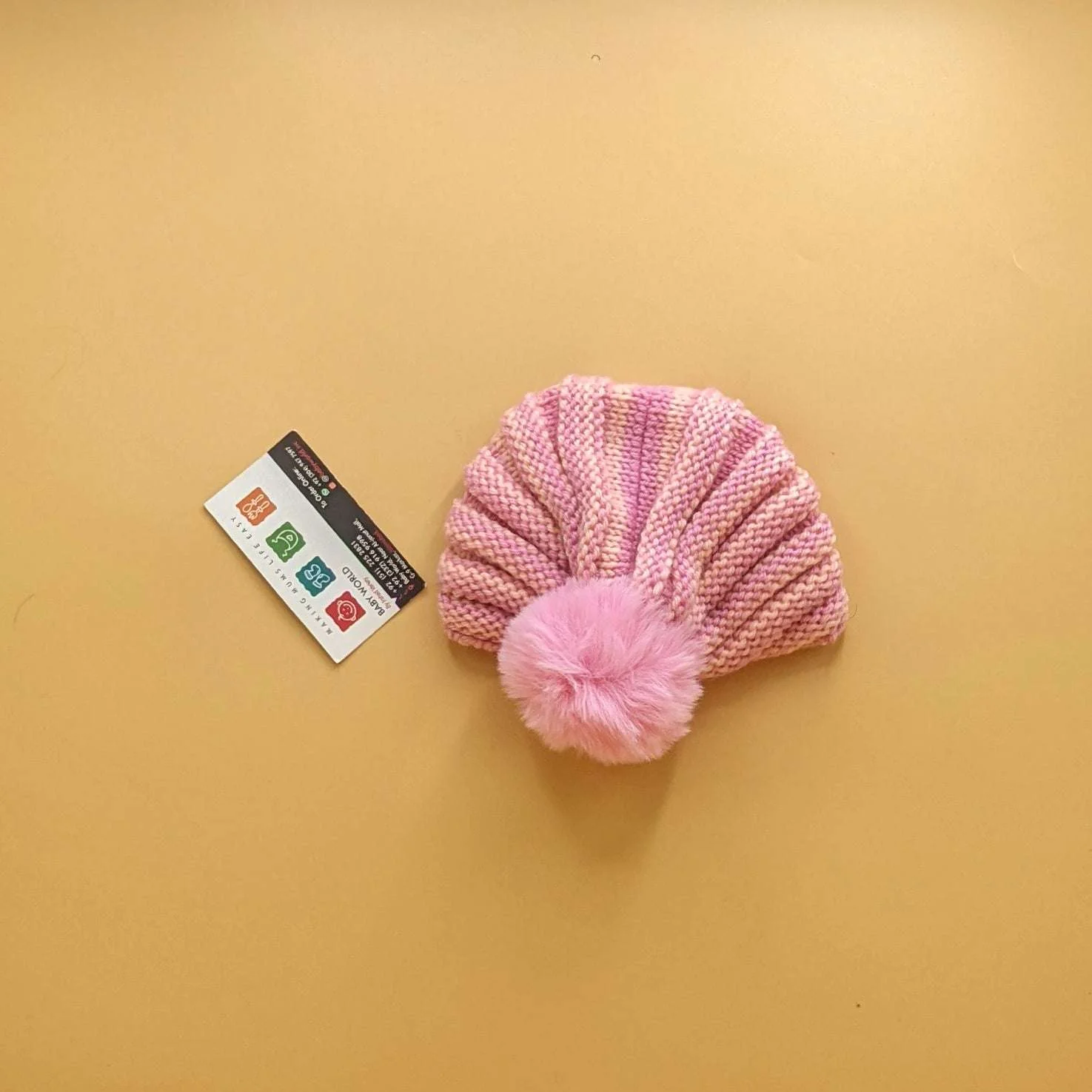 Baby Wool Cap - Pom/Line - Winter - Image 12