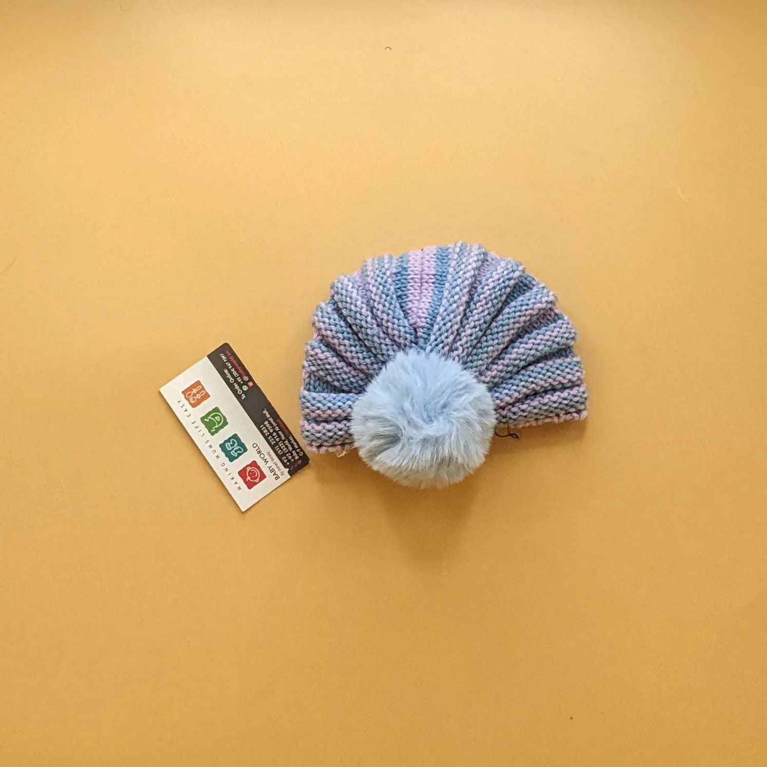 Baby Wool Cap - Pom/Line - Winter - Image 7