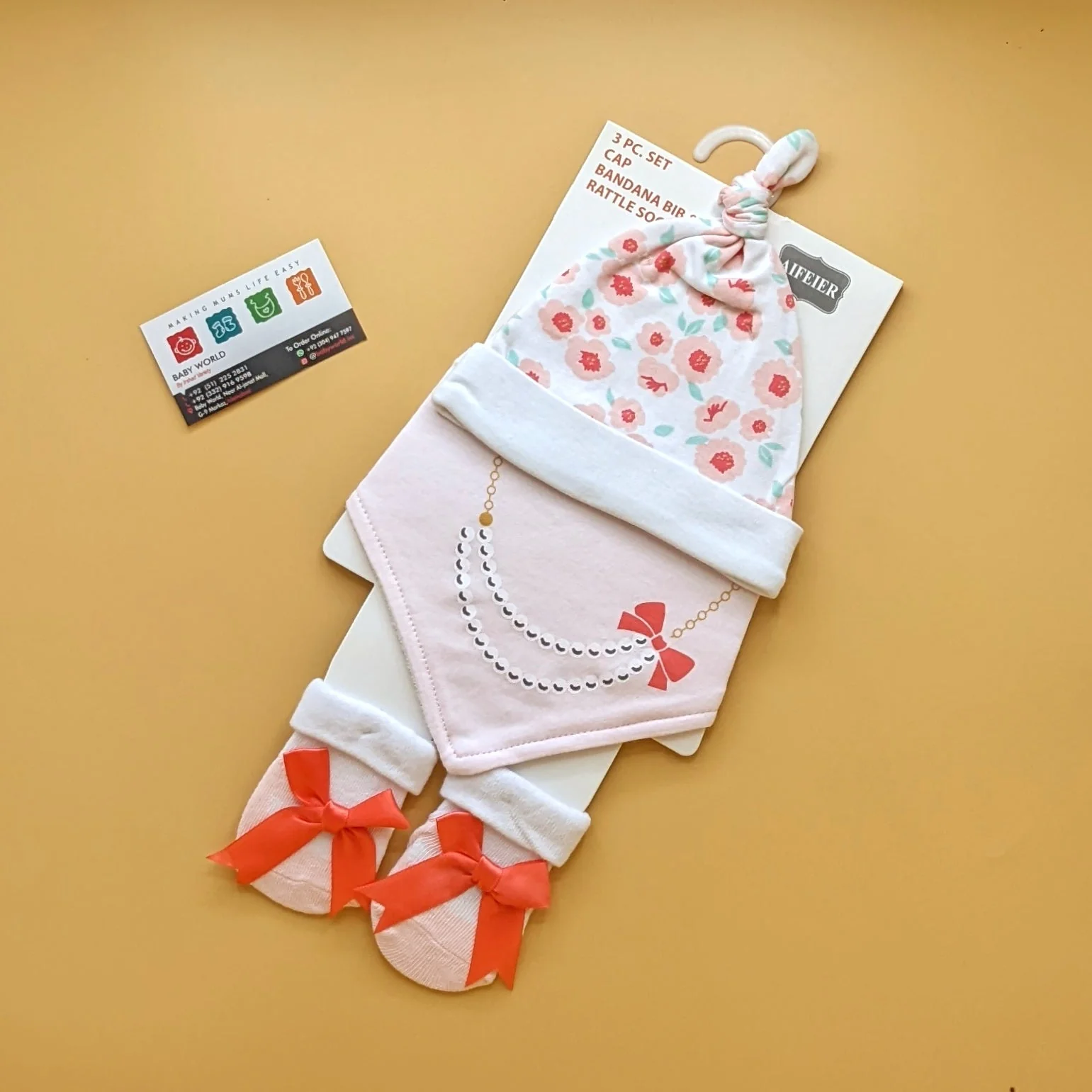 Cap, Bib & Booties Set - Image 7