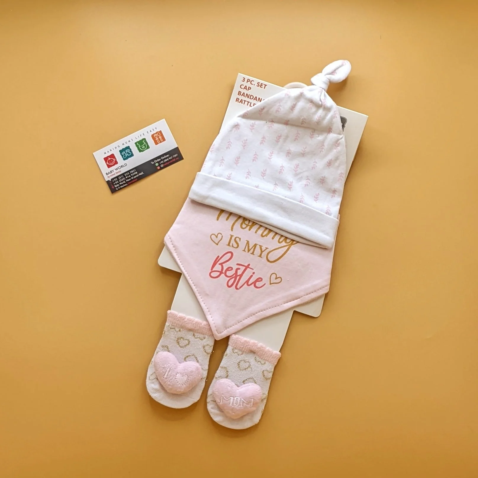 Cap, Bib & Booties Set - Image 9