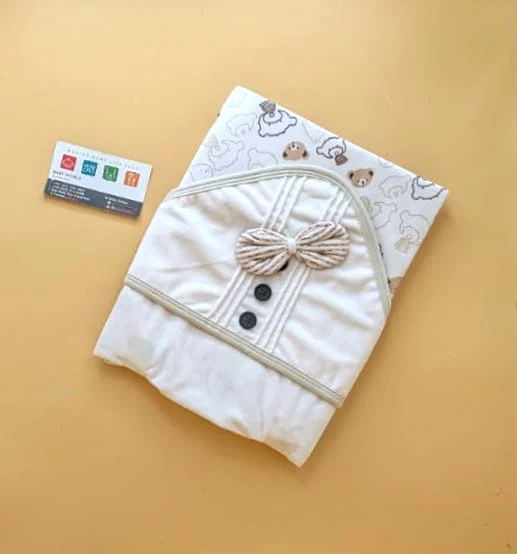 Hooded Wrapping Sheet/Blanket - Winter - Bow/Buttons 🔘 - Image 12