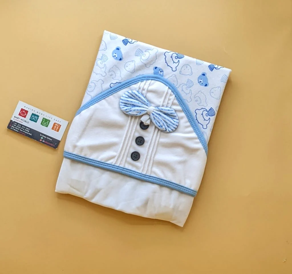 Hooded Wrapping Sheet/Blanket - Winter - Bow/Buttons 🔘 - Image 8