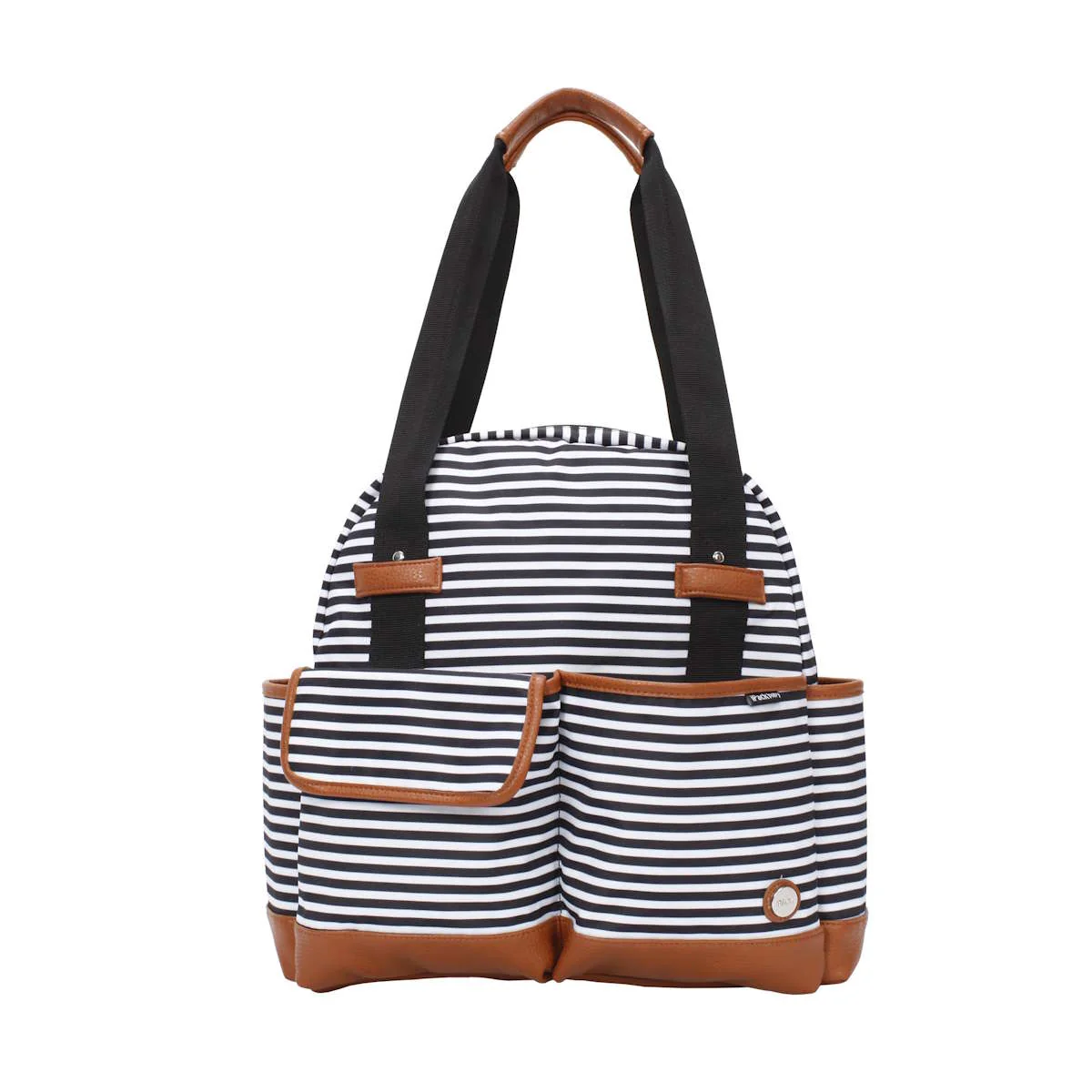 iPack Striped Insulated Diaper Tote Bag with Changing Pad & Adjustable Strap - Image 3