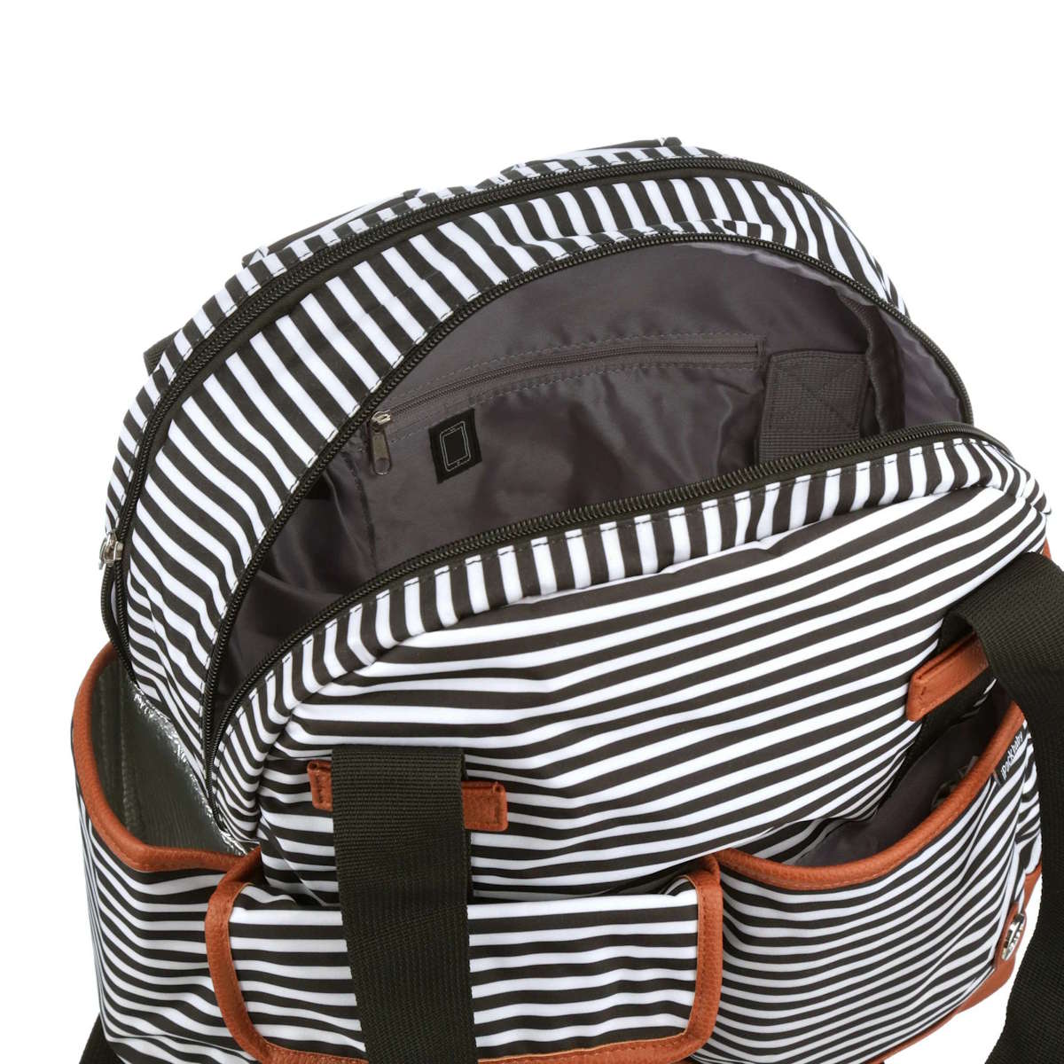 iPack Striped Insulated Diaper Tote Bag with Changing Pad & Adjustable Strap - Image 5